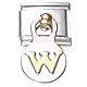 Dangle letter - W - 9mm classic Italian charm